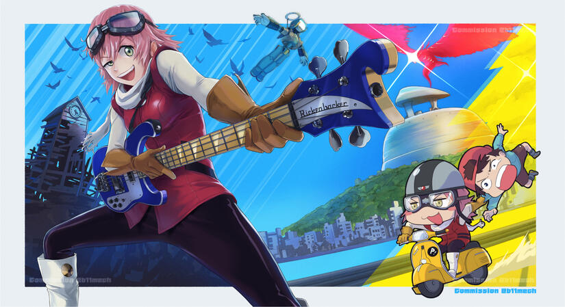 Fan art commission(Arcade stick panel)