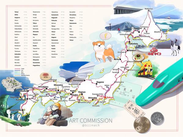 Travel map commission